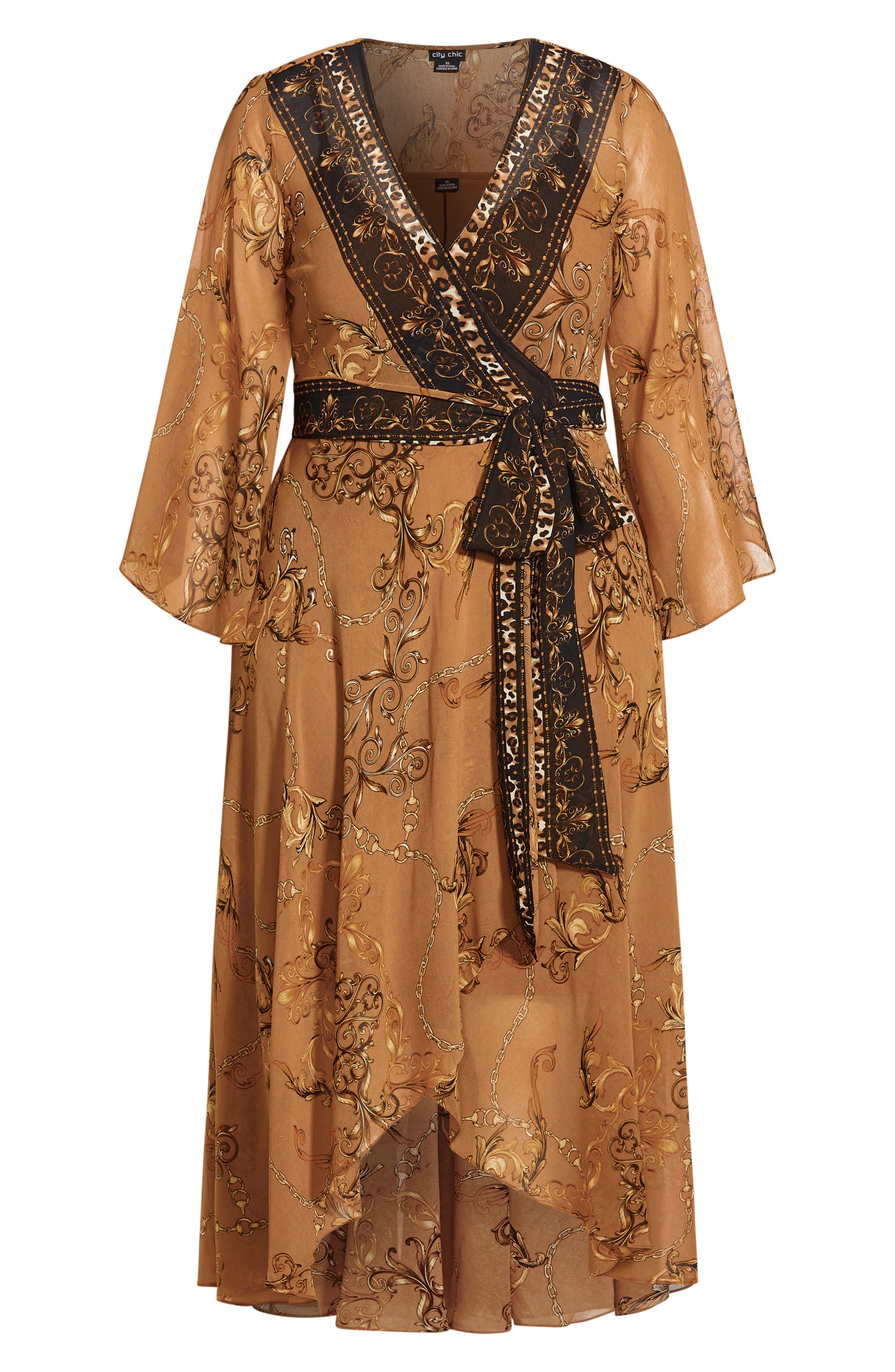 City Chic Gold Luxe Maxi Wrap Dress ...